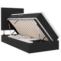 vidaXL Postel s úložným prostorem a matrací Čierna 90 x 190 cm Zamat