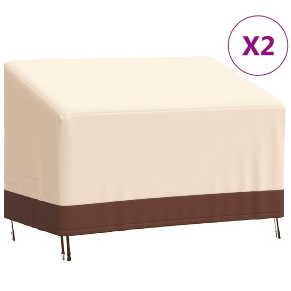vidaXL Obaly na 2-sedad. lavice 2 ks 132x71x56/81 cm 600D oxford látka
