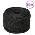 vidaXL Pracovné lano čierne 14 mm 50 m polypropylén