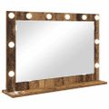 vidaXL Toaletné zrkadlo Staré drevo 80 x 55 x 18 cm Obdĺžnikový