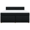 vidaXL Posteľný rám boxspring s matracom čierny 180x200 cm látka