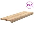 vidaXL Schodiskové stupne 20 ks 80x25x2 cm neošetrený dubový masív