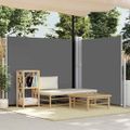 vidaXL Zaťahovacia bočná markíza na terasu 170x1200 cm, antracitová