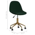 3086108 vidaXL Swivel Dining Chairs 6 pcs Dark Green Velvet(3x333498)