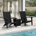vidaXL Záhradné stoličky Adirondack 2 ks čierne polyratan
