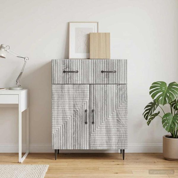 vidaXL Servírovacia skriňa so zásuvkou Sivá sonoma 66 x 34,5 x 89,5 cm