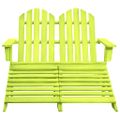 vidaXL 2-miestna záhradná stolička a taburetka Adirondack jedľa zelená