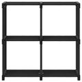 vidaXL Polica s dizajnom 4 kociek čierna 69x30x72,5 cm látka