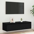 vidaXL TV skrinka s LED svetlami čierna 100X35,5x25 cm