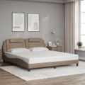vidaXL Rám postele Viana s LED bez matraca kapučínový 180x200 cm