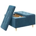 vidaXL Ottoman s Úložným Priestorom Modrá 80 x 80 x 45 cm Zamat