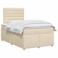 vidaXL Posteľ boxspring s matracom Krémová 120 x 190 cm Látka