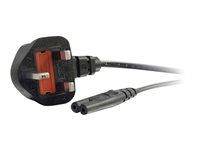 Elektrický kábel - power IEC 60320 C7 do BS 1363 (M) - AC 250 V - 1 m - lisovaný - čierna - Veľká Británia