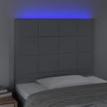 vidaXL Čelo postele s LED bledosivé 100x7x118/128 cm látka