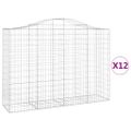vidaXL Oblúkové gabionové koše 12 ks 200x50x140/160 cm pozink. železo