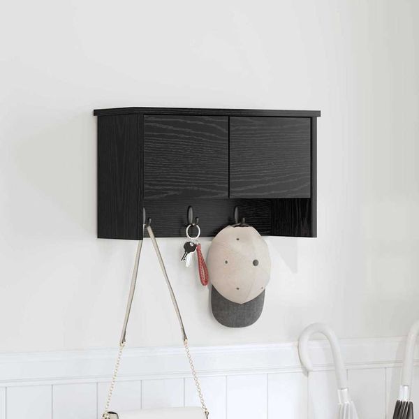 vidaXL Vešiak na stenu Čierny dub 50 x 20 x 30 cm Kompozitné drevo