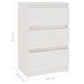 vidaXL Nočné stolíky 2 ks biele 40x29,5x64 cm borovicový masív