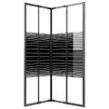 vidaXL Pruhovaný sprchový kút ESG 90x70x180 cm čierna