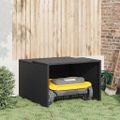 vidaXL Garáž na robotickú kosačku čierna 86x90x52/57 cm polyrattan