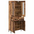 vidaXL Highboard Staré drevo 69,5 x 34 x 180 cm Kompozitné drevo