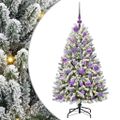 vidaXL Umelý Sklápací Vianočný Stromček 150 LED Zelená a biela 120 cm