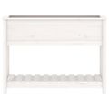 vidaXL Kvetináč s policou biely 111,5x34,5x81 cm masívna borovica