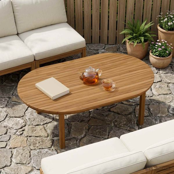 vidaXL Vrchná doska 120 x 70 x 3,5 cm Oválny Husté teakové drevo