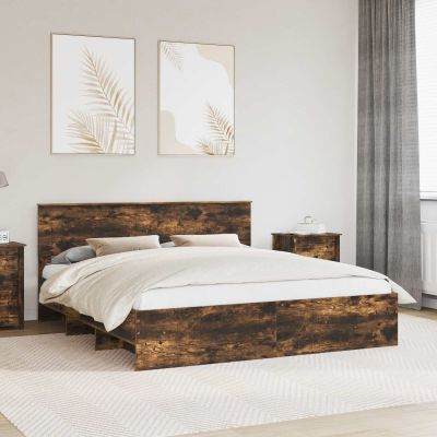 vidaXL Rám postele Dymová dub 180 x 200 cm Kompozitné drevo