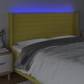 vidaXL Čelo postele s LED zelené 203x16x118/128 cm látka