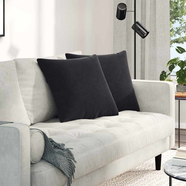 vidaXL Vankúše na pohovku 2 pcs Čierna 50 x 50 cm Kordúrová tkanina