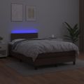 vidaXL Boxspring posteľ s matracom a LED hnedá 120x200 cm umelá koža
