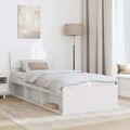 vidaXL Rám postele Biela 90 x 190 cm Masívne borovicové drevo