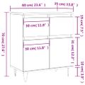 vidaXL Komoda vysoký lesk biela 60x35x70 cm spracované drevo