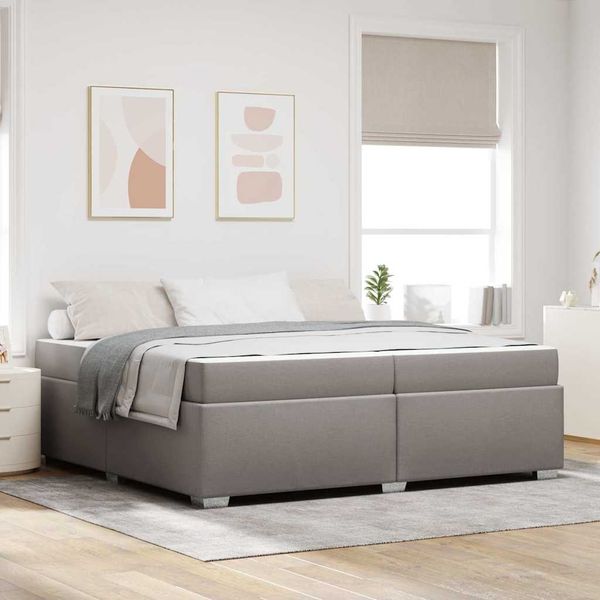 vidaXL Rám postele s matracmi Sivohnedá 200 x 200 cm látka