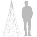 vidaXL Vianočný stromček na stožiar 200 modrých LED 180 cm