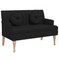 vidaXL Lavička s vankúšmi čierna 113x64,5x75,5 cm látka