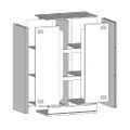vidaXL Komoda biela 67x39x107 cm oceľová