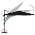 vidaXL Roma Parasol Čierna 286 x 284 x 265 cm Hliník a polyester
