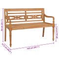 vidaXL Lavička Batavia s vínovočervenou podložkou 150 cm tíkový masív
