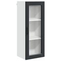 vidaXL Nástenný sklenený kabinet PORTO Čierna 40 x 31 x 100 cm