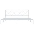 vidaXL Kovový rám postele s čelom biely 200x200 cm