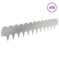 vidaXL Obrubník trávnika 10 ks 103 x 20 cm Oceľ Strieborná
