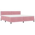 vidaXL Posteľ s pružinovým rámom Ružová 200 x 200 cm Zamat