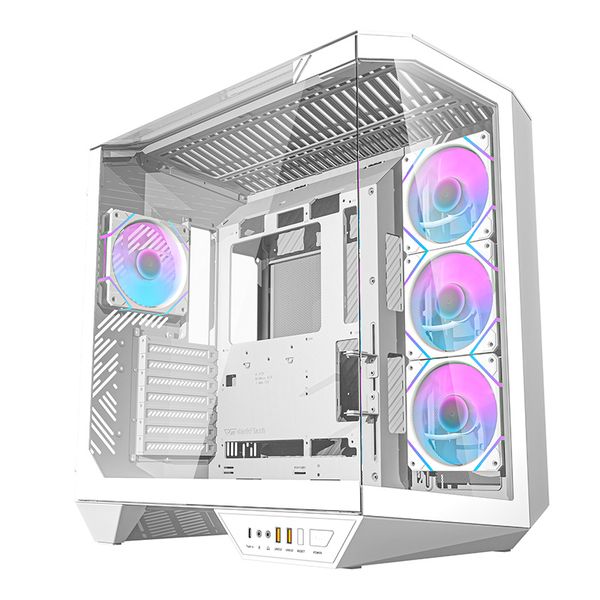 Počítačová skriňa Darkflash DY470 (biela) + 4 ventilátory + držiak GPU