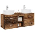 vidaXL Set kabinetov do kúpeľne 3 ks Staré drevo 49,5 x 44,5 x 65 cm