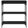 vidaXL Konzolový stolík s policami čierny 75x30x80 cm