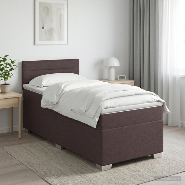 vidaXL Posteľ boxspring s matracom Tmavohnedá 80 x 200 cm Látka