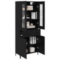 vidaXL Highboard Čierny dub 69,5 x 34 x 180 cm Kompozitné drevo