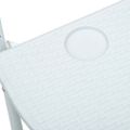 vidaXL Visiaci balkónový stolík biely 60x64x83,5 cm plastový s ratanovým vzhľadom