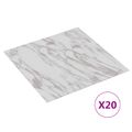 vidaXL Samo-lepiace podlahové dosky Biela a hnedá 30,5 x 30,5 cm 20 ks